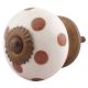 Brown Dotted Ceramic Floral Dresser Knobs